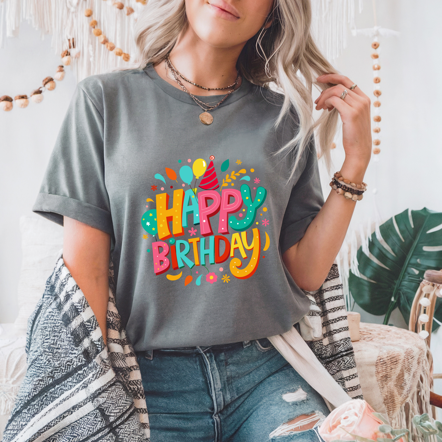 Happy Birthday T-shirt woman gift surprise party celebration