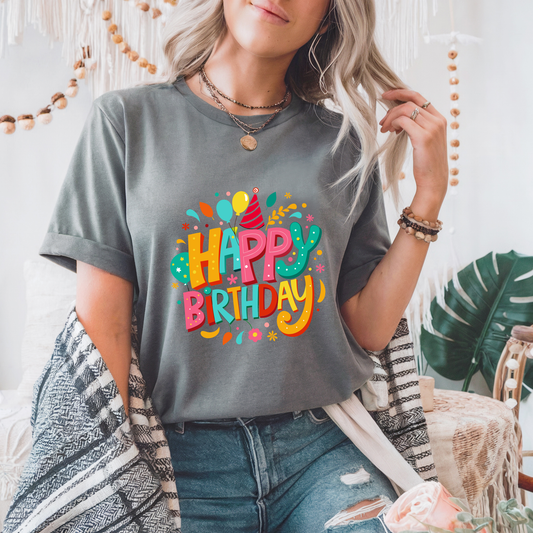 Happy Birthday T-shirt woman gift surprise party celebration