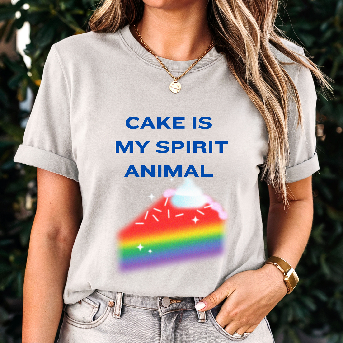 Cake is my spirit animal gray Birthday T-shirt  Show your love for cake for celebration of special occasion