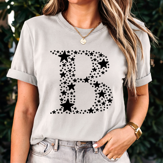 Birthday Gray T-shirt with Big B letter party celebration