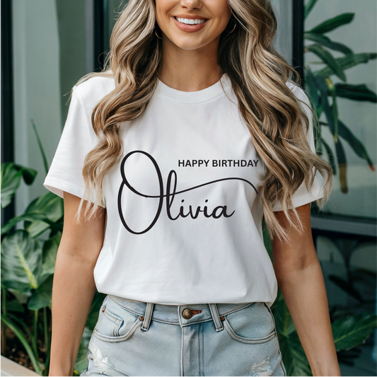 Birthday wish T-shirt for Olivia for party and celebration